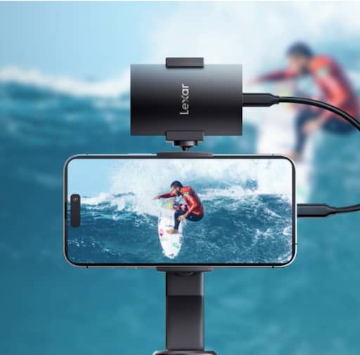 A Lexar External DriveUsed For a Surfing Video.