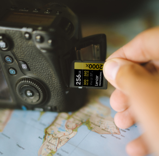 Photographer using a Lexar Pro 2000x Memory Card.